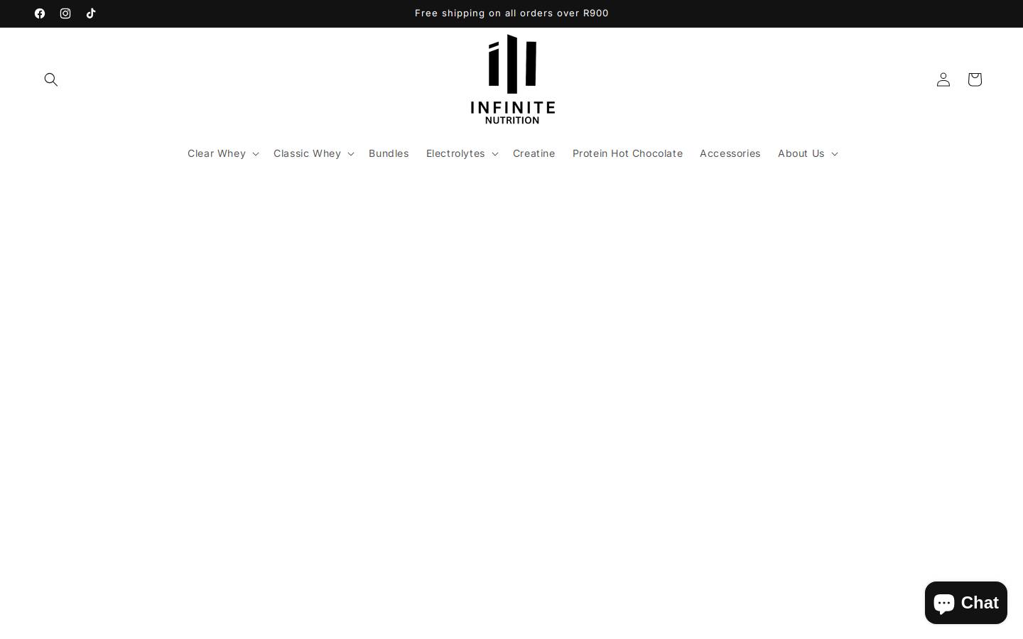 infinitenutrition.co.za homepage screenshot