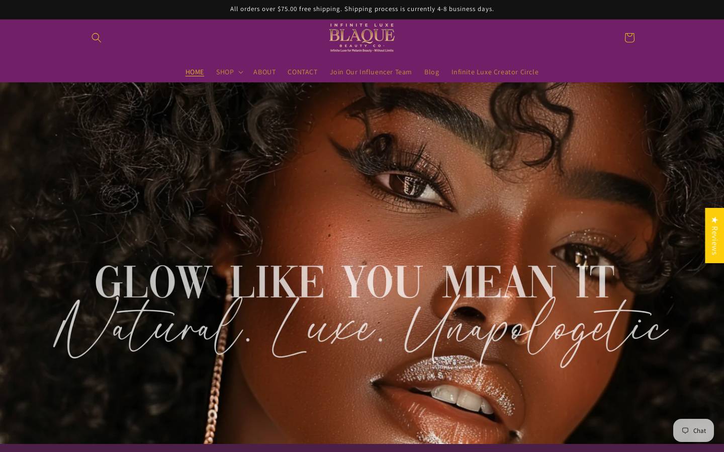 infinitescentshomeandbeautyco.com homepage screenshot