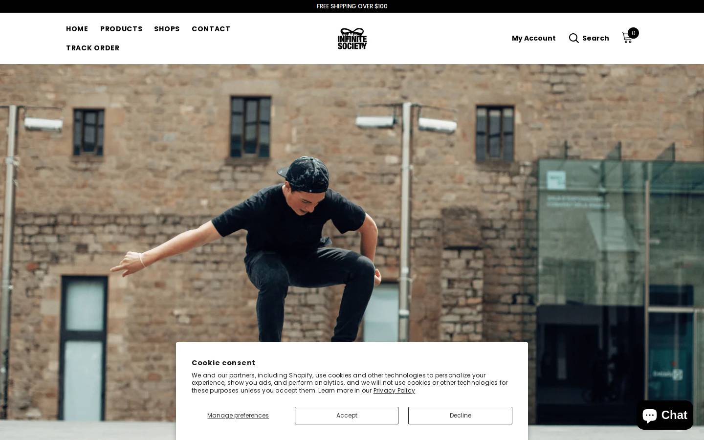 infinitesociety.com homepage screenshot