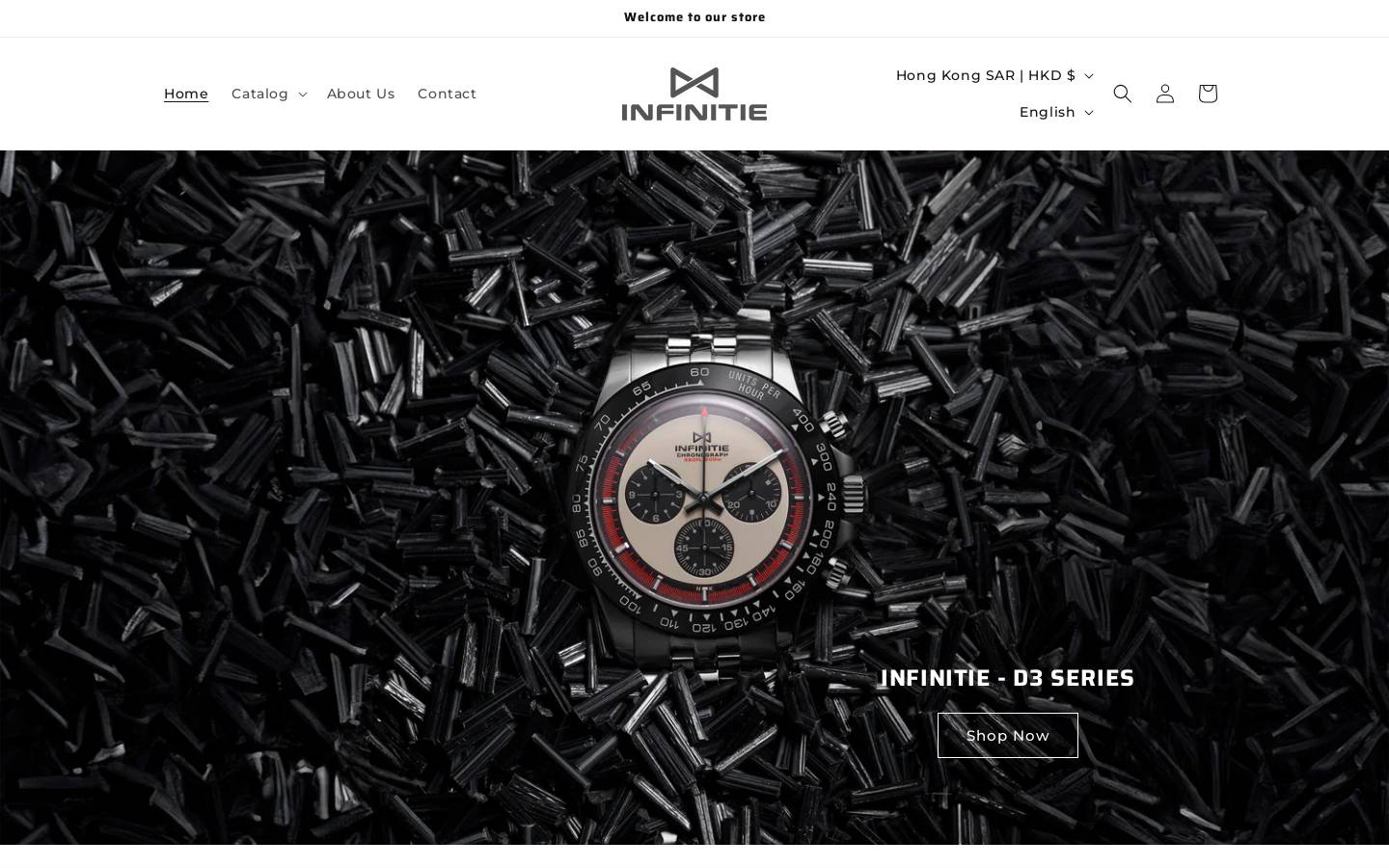 infinitiewatches.com homepage screenshot