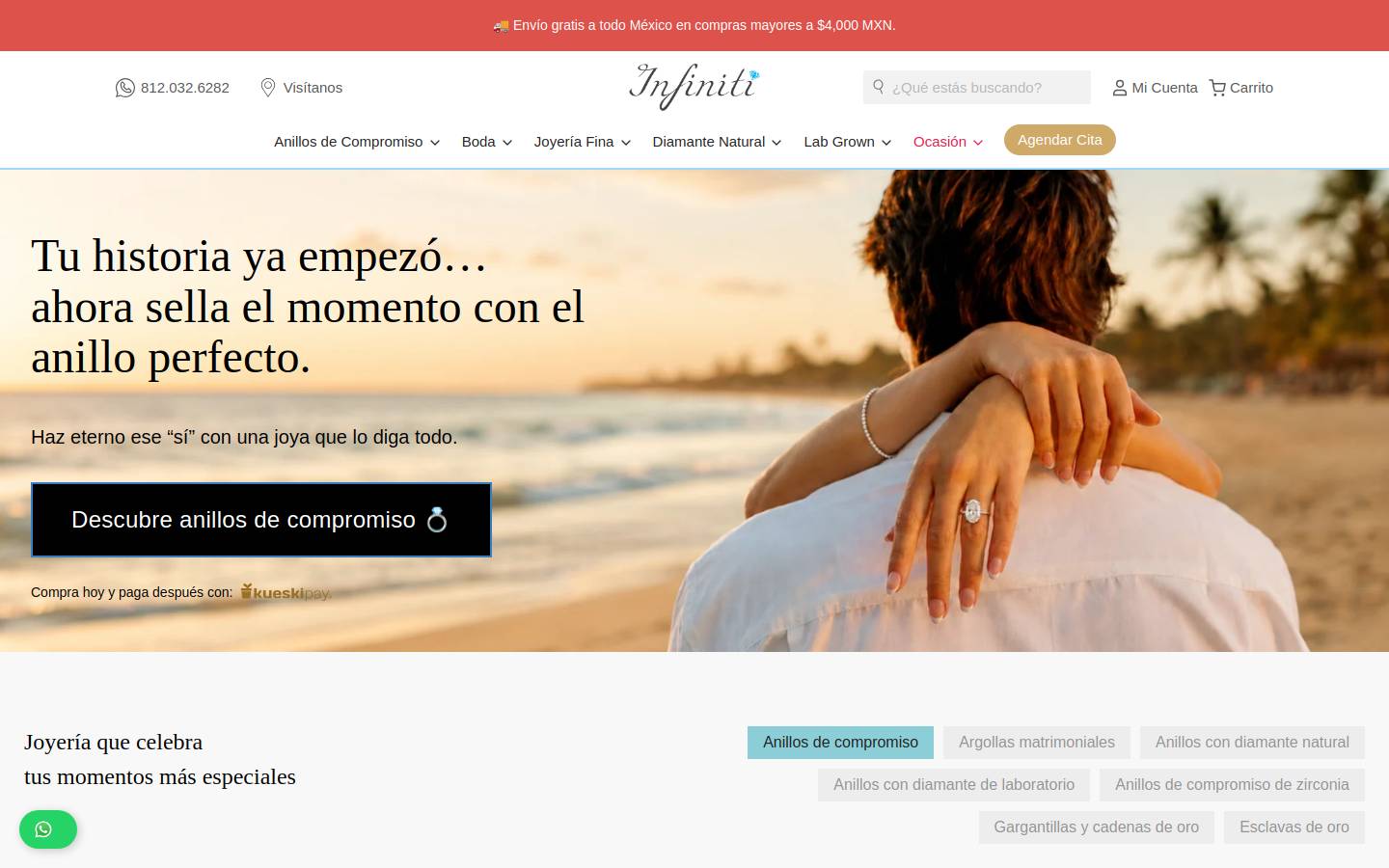 infinitijoyas.com homepage screenshot
