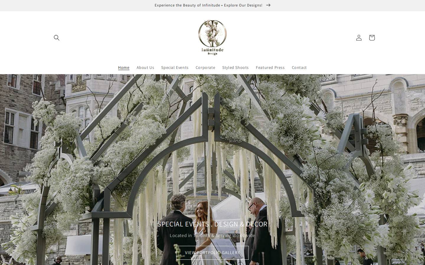 infinitudedesigncanada.com homepage screenshot