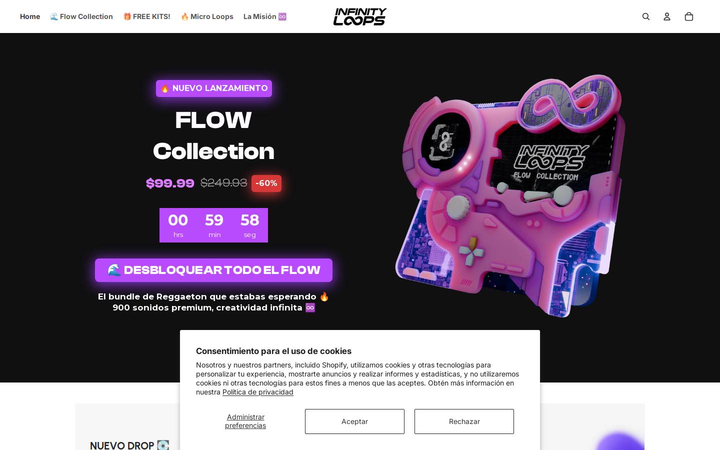 infinity-loops.com homepage screenshot