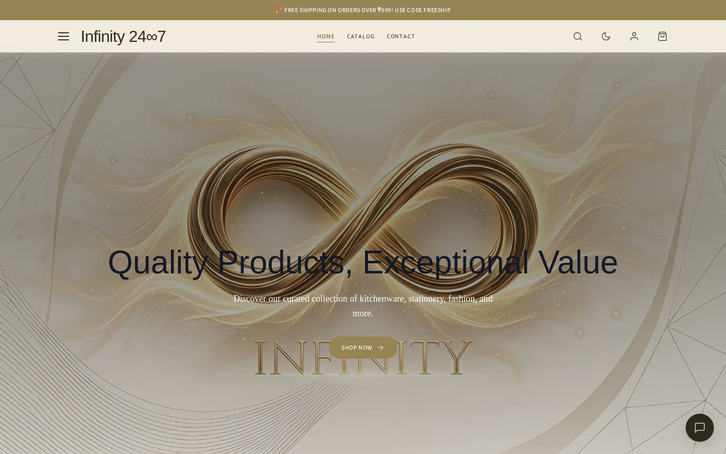 infinity24x7.com homepage screenshot