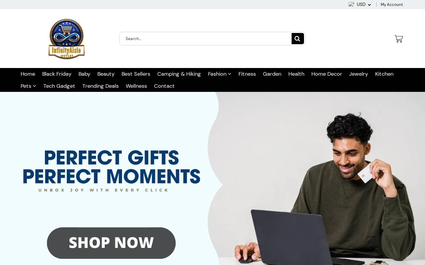 infinityaisleoutlet.com homepage screenshot