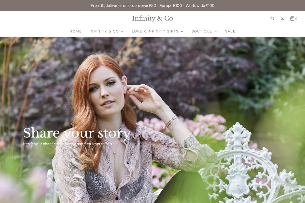 infinityandco.com homepage screenshot