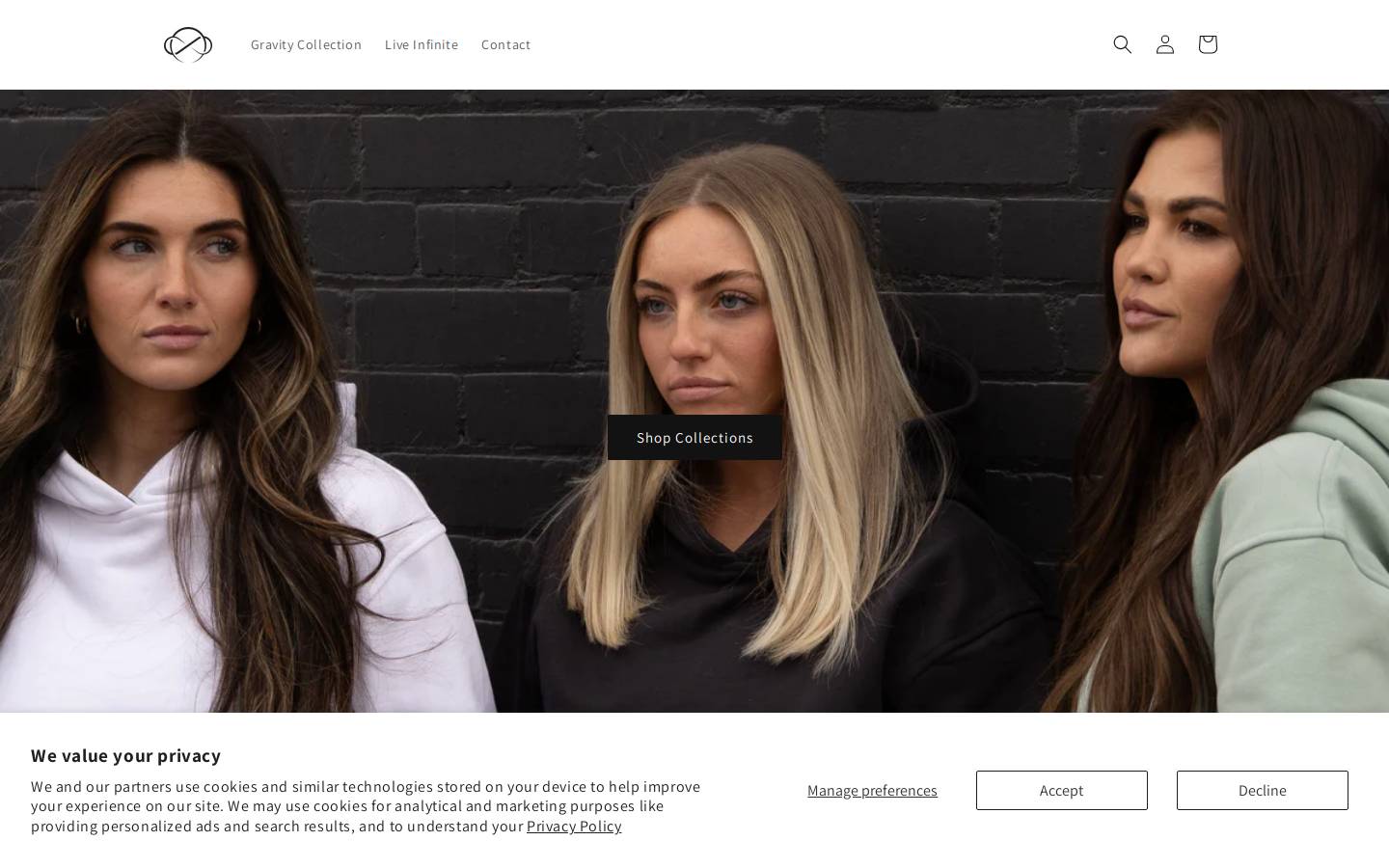 infinityapparel.shop homepage screenshot
