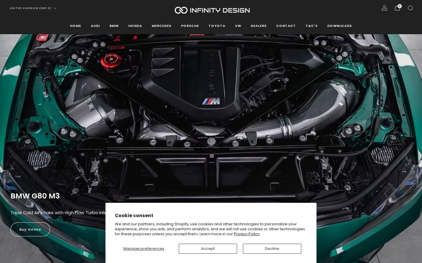 infinityautodesign.com homepage screenshot