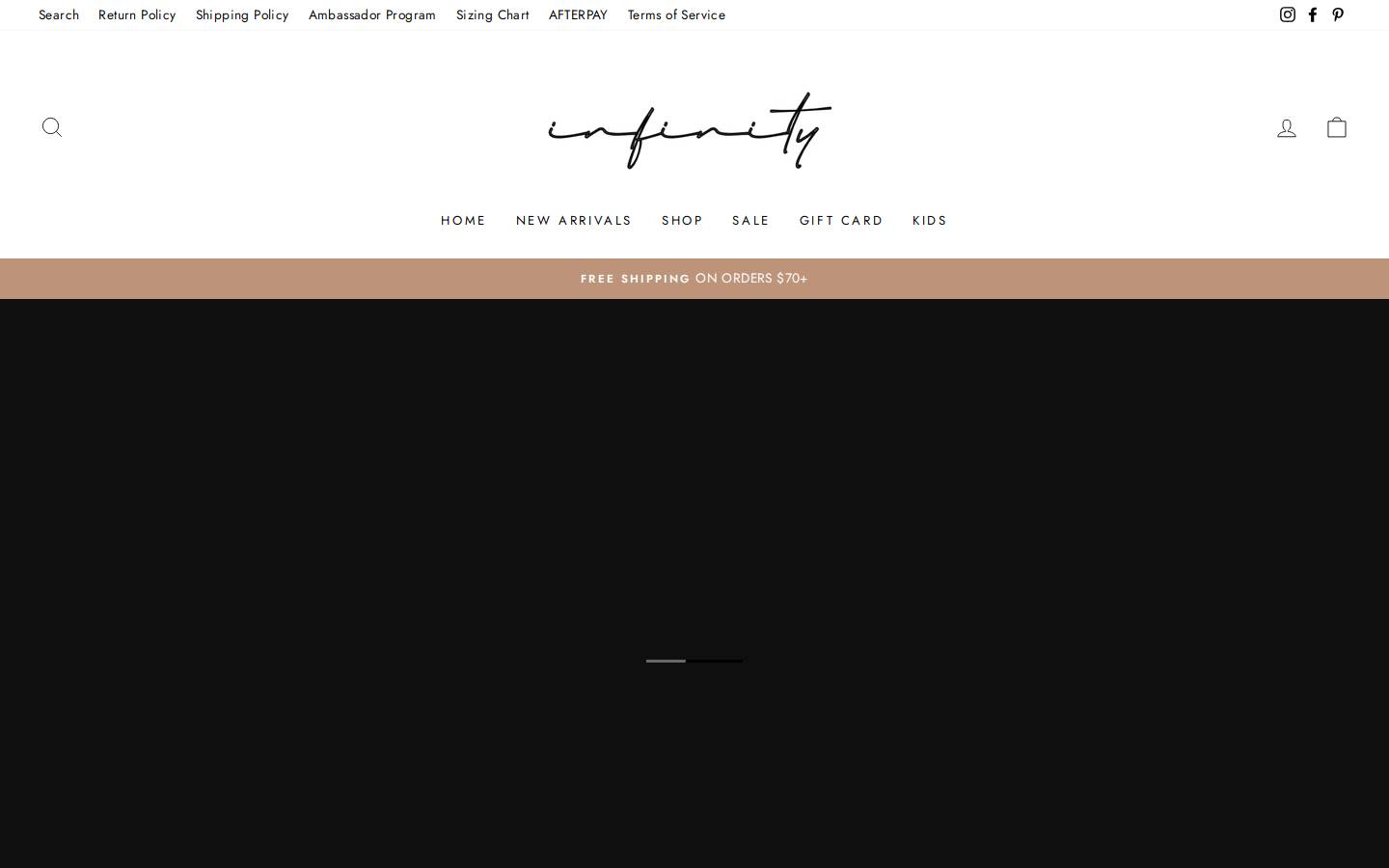 infinityboutiques.com homepage screenshot