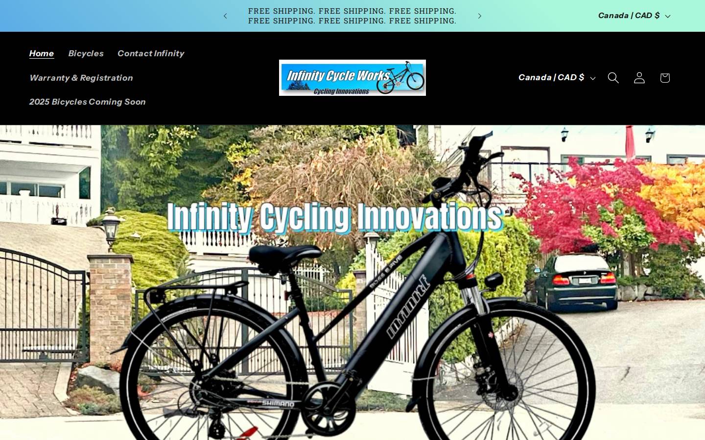 infinitycyclinginnovations.com homepage screenshot