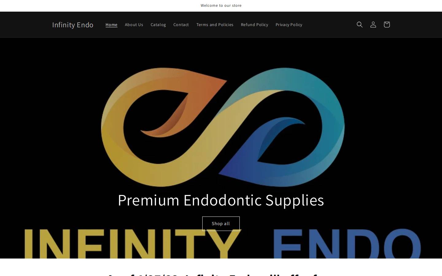 infinityendo.com homepage screenshot