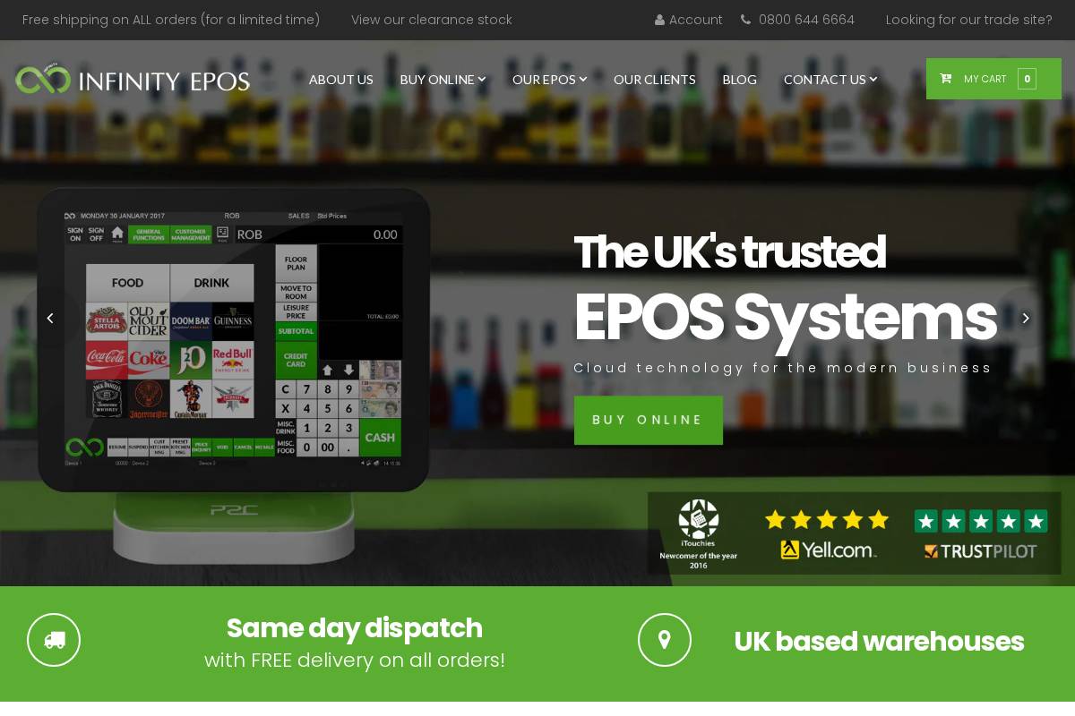 Infinity EPOS homepage screenshot