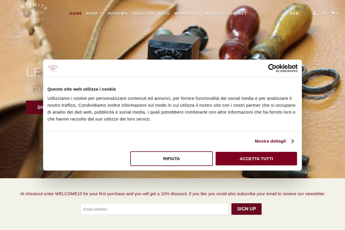 infinityfirenze.com homepage screenshot