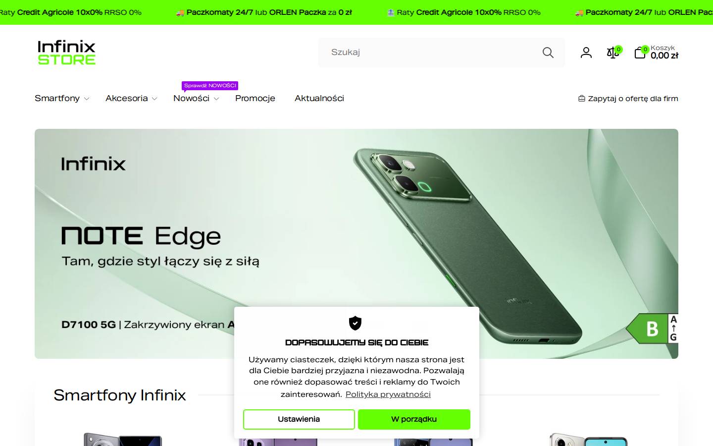 infinixstore.eu homepage screenshot