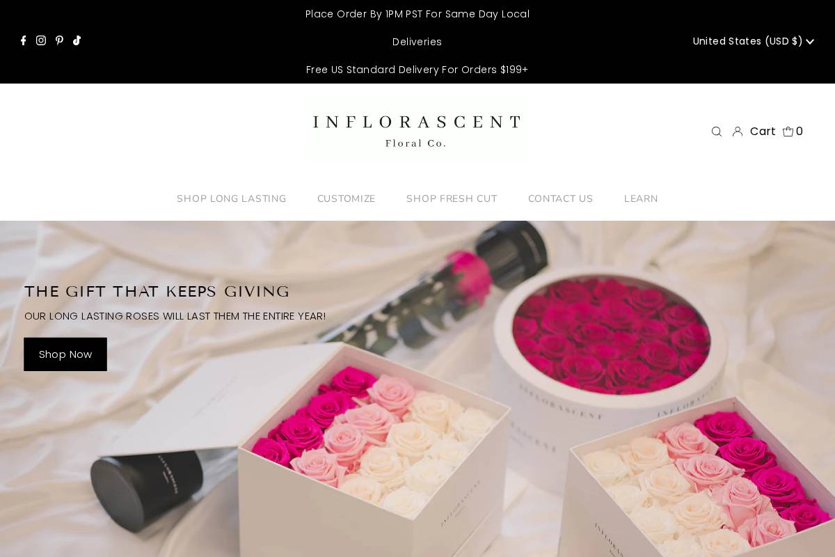 inflorascent.com homepage screenshot