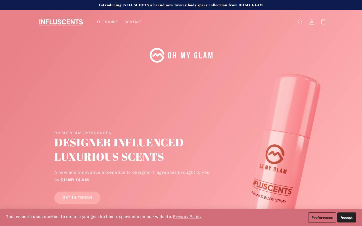 influ-scents.com homepage screenshot