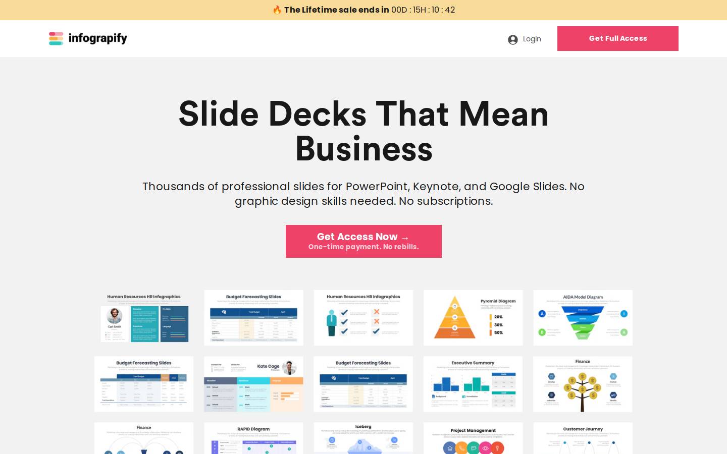 Infograpify homepage screenshot