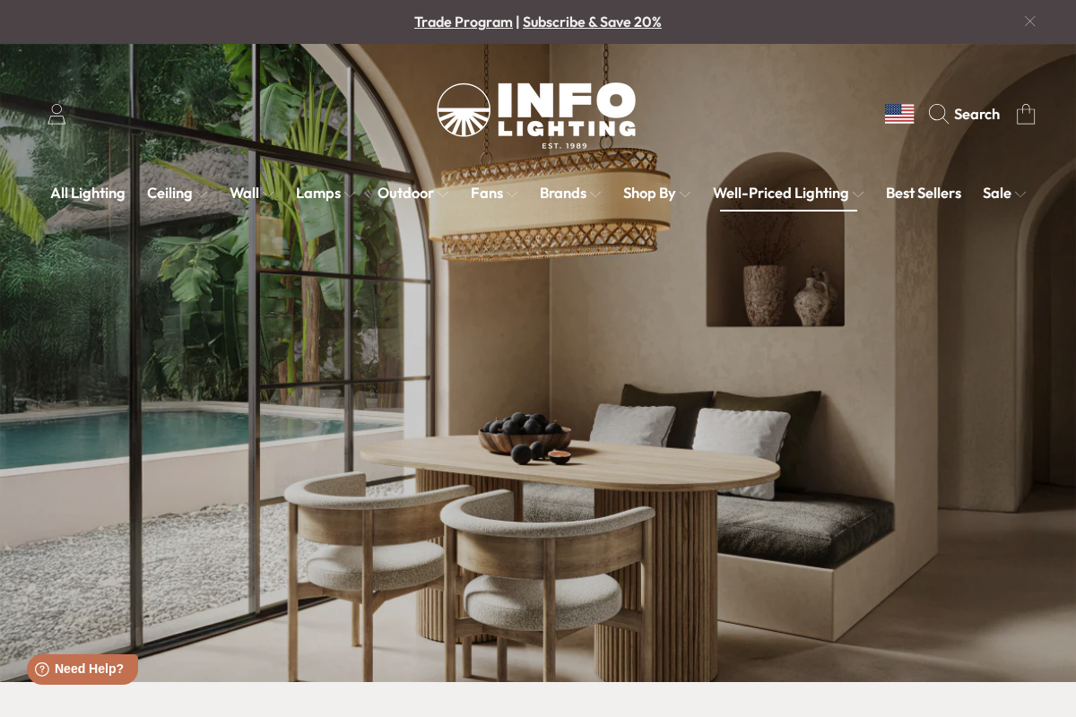 Info Lighting homepage screenshot