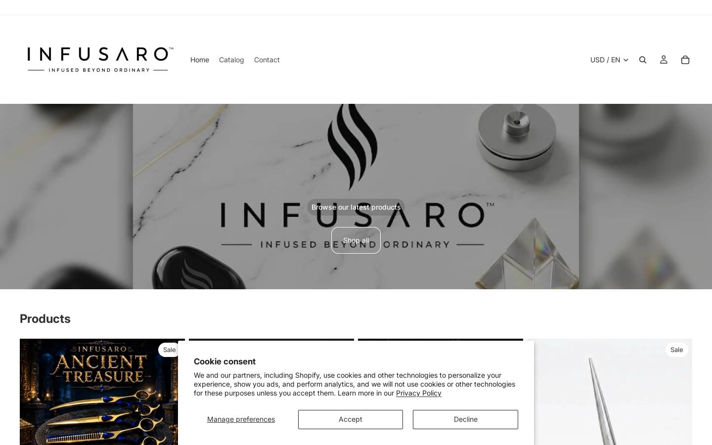 infusaro.com homepage screenshot