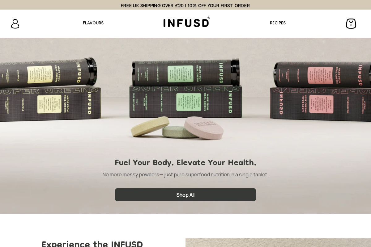 Infusd homepage screenshot