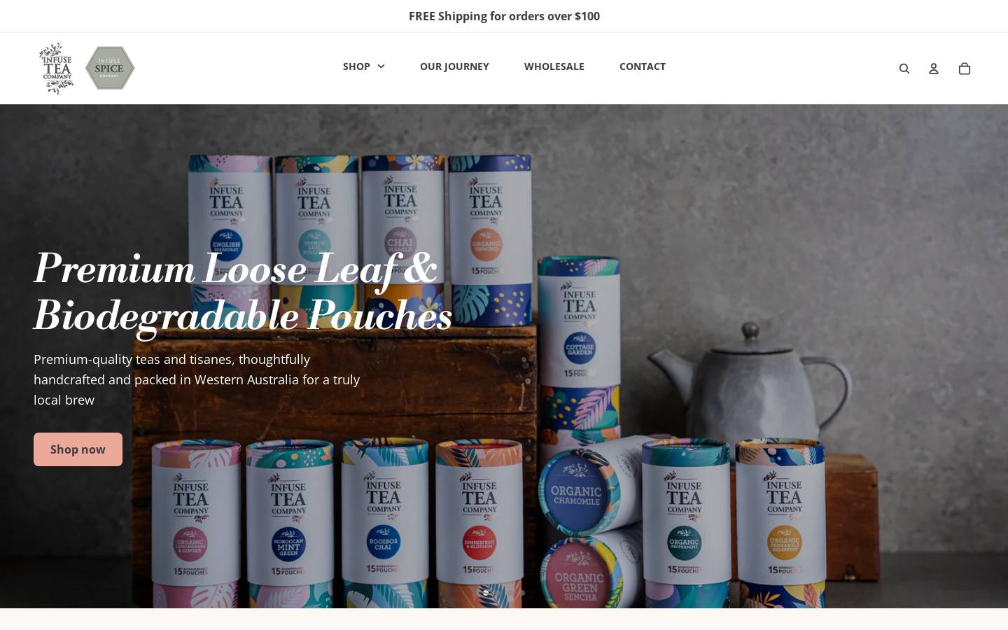 infusetea.com.au homepage screenshot