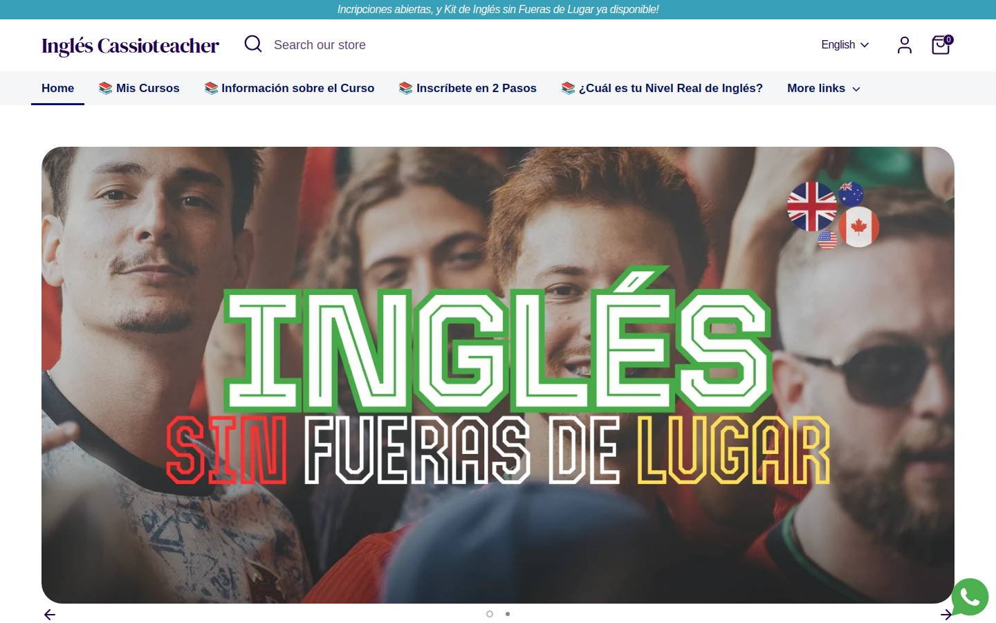 inglescassioteacher.com homepage screenshot