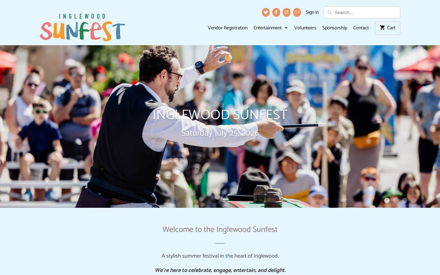 inglewoodsunfest.ca homepage screenshot