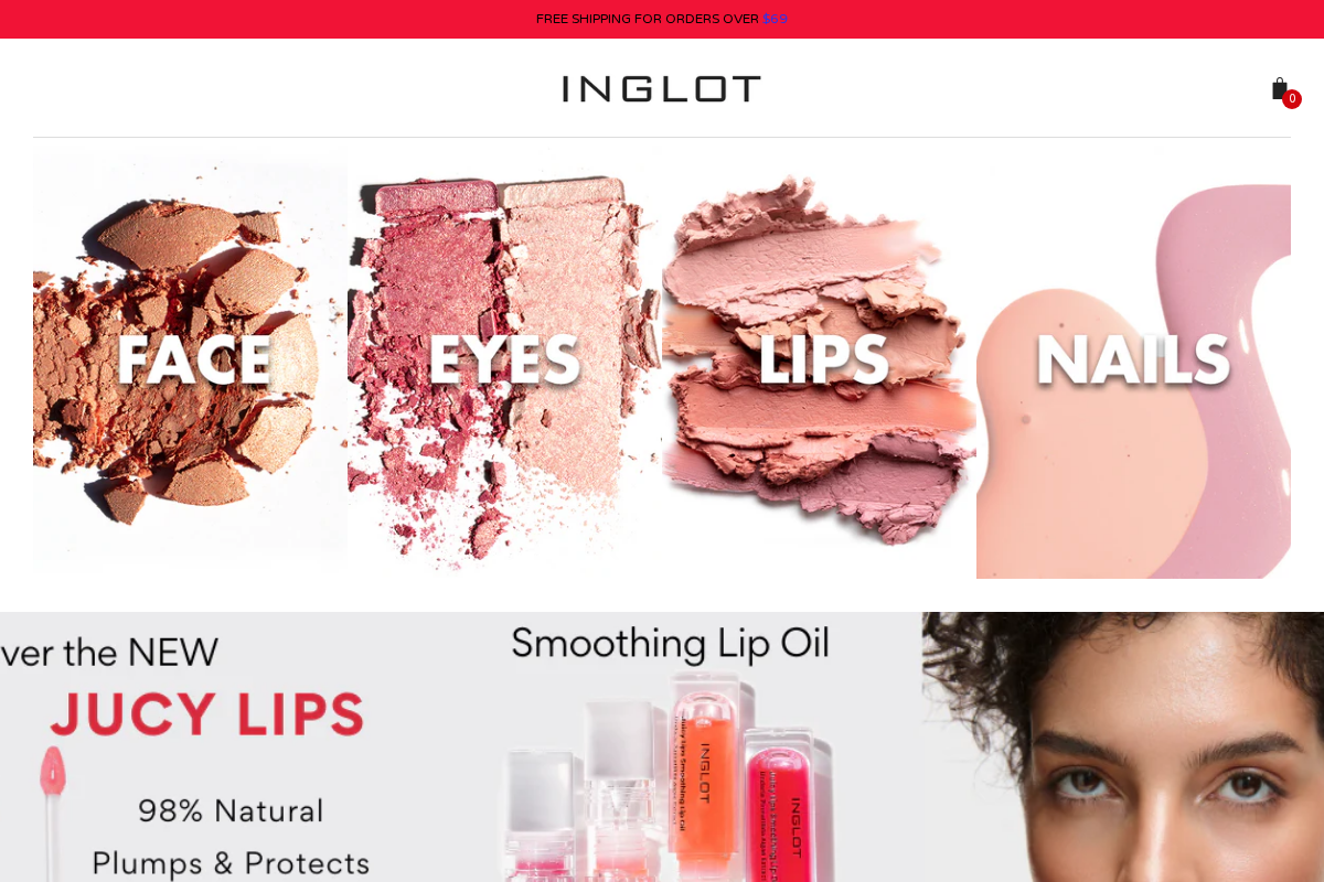 inglotcosmetics.ca homepage screenshot