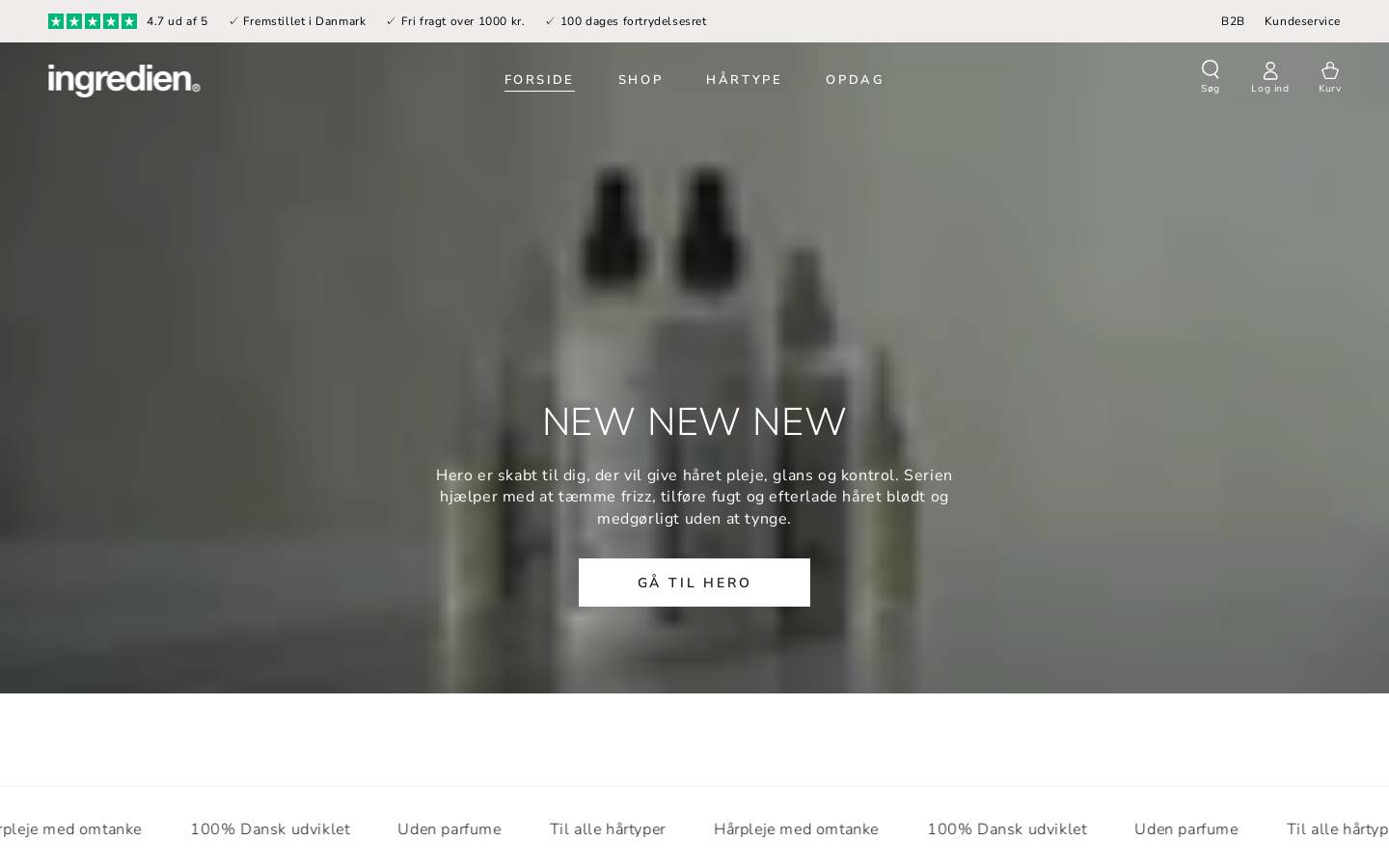 Ingredien homepage screenshot