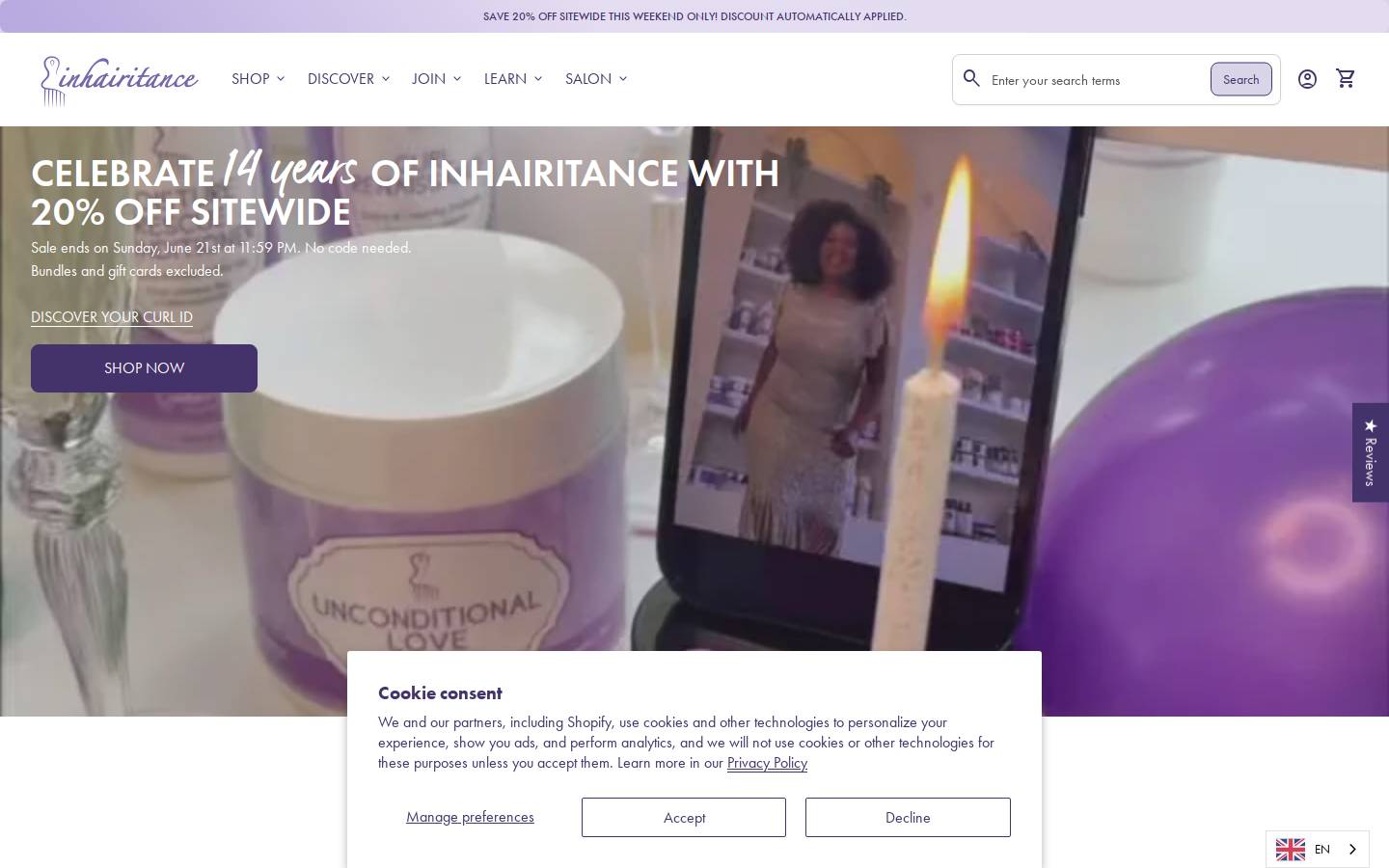 inhairitance.org homepage screenshot