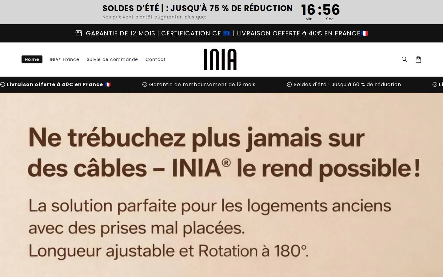 Iniafrance homepage screenshot