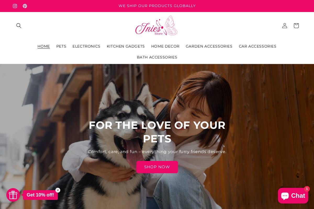 iniesstore.com homepage screenshot