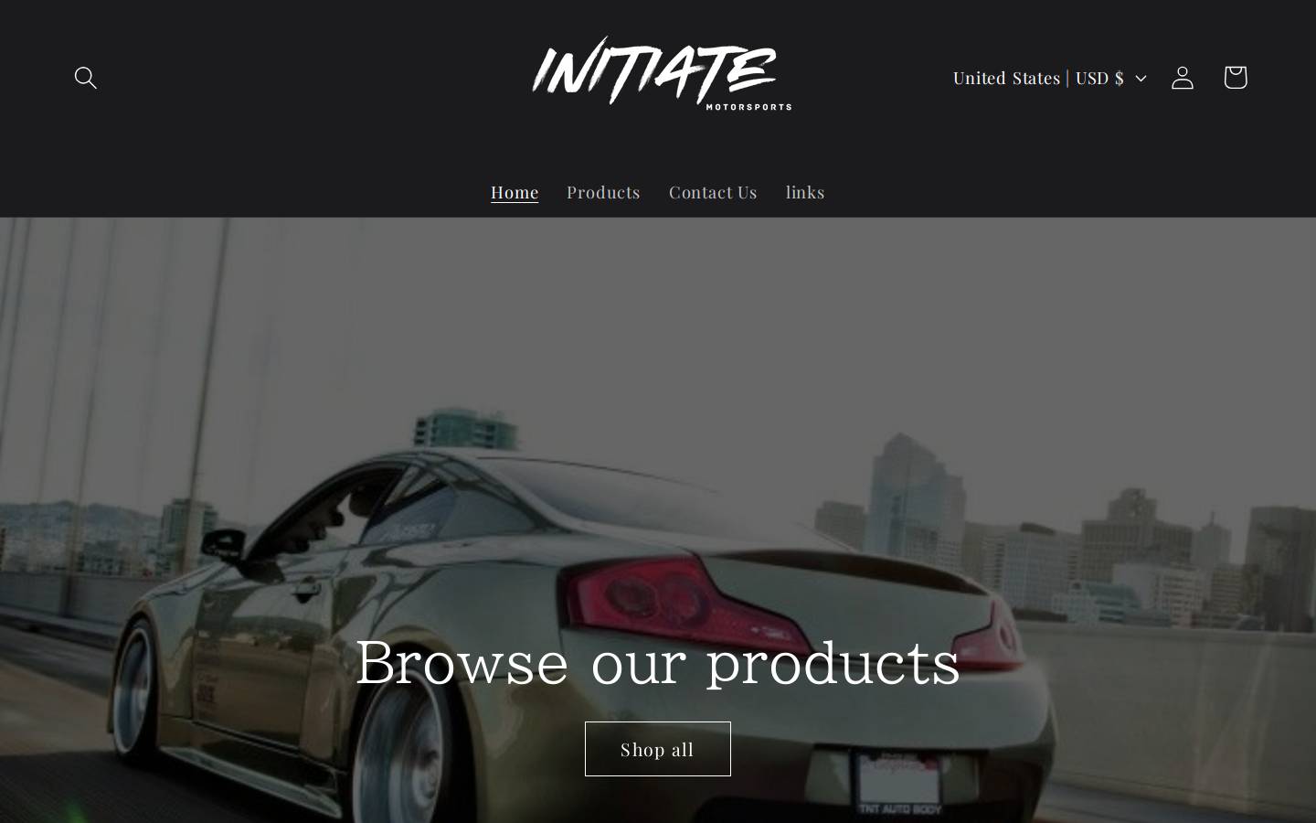 initiatemotorsport.com homepage screenshot