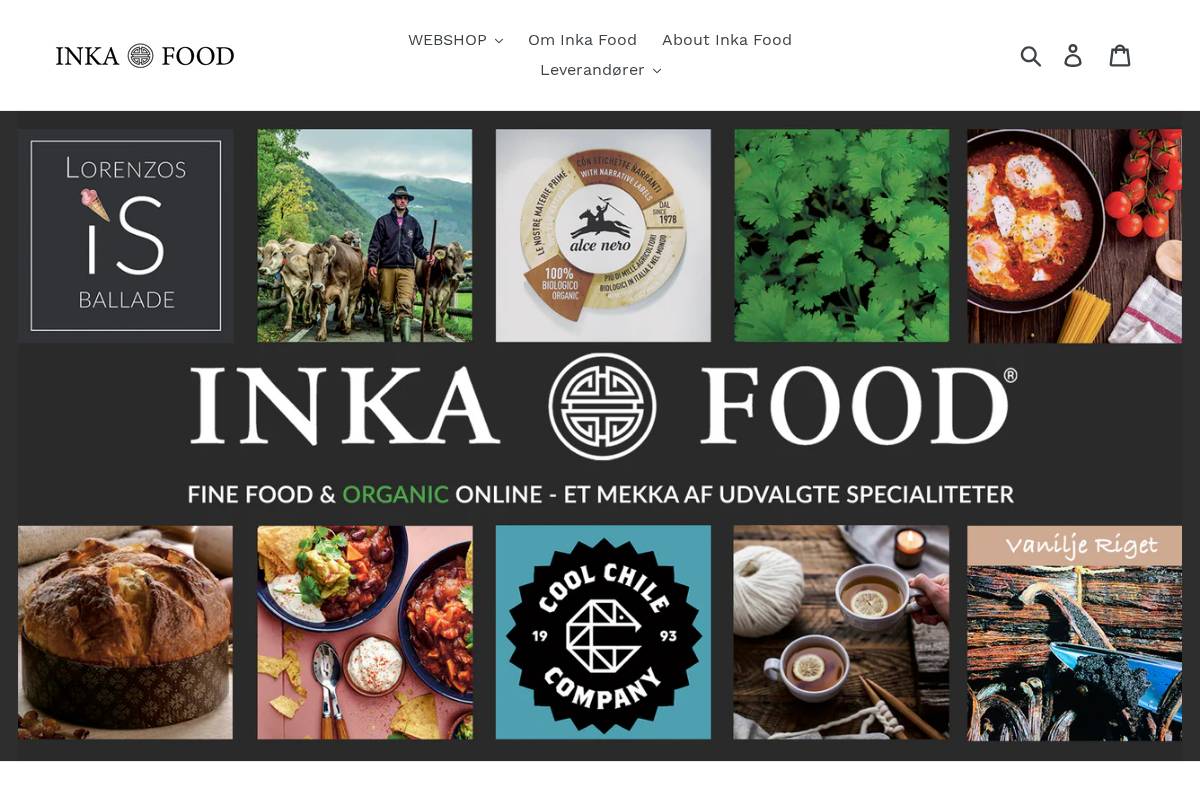 Inkafood homepage screenshot