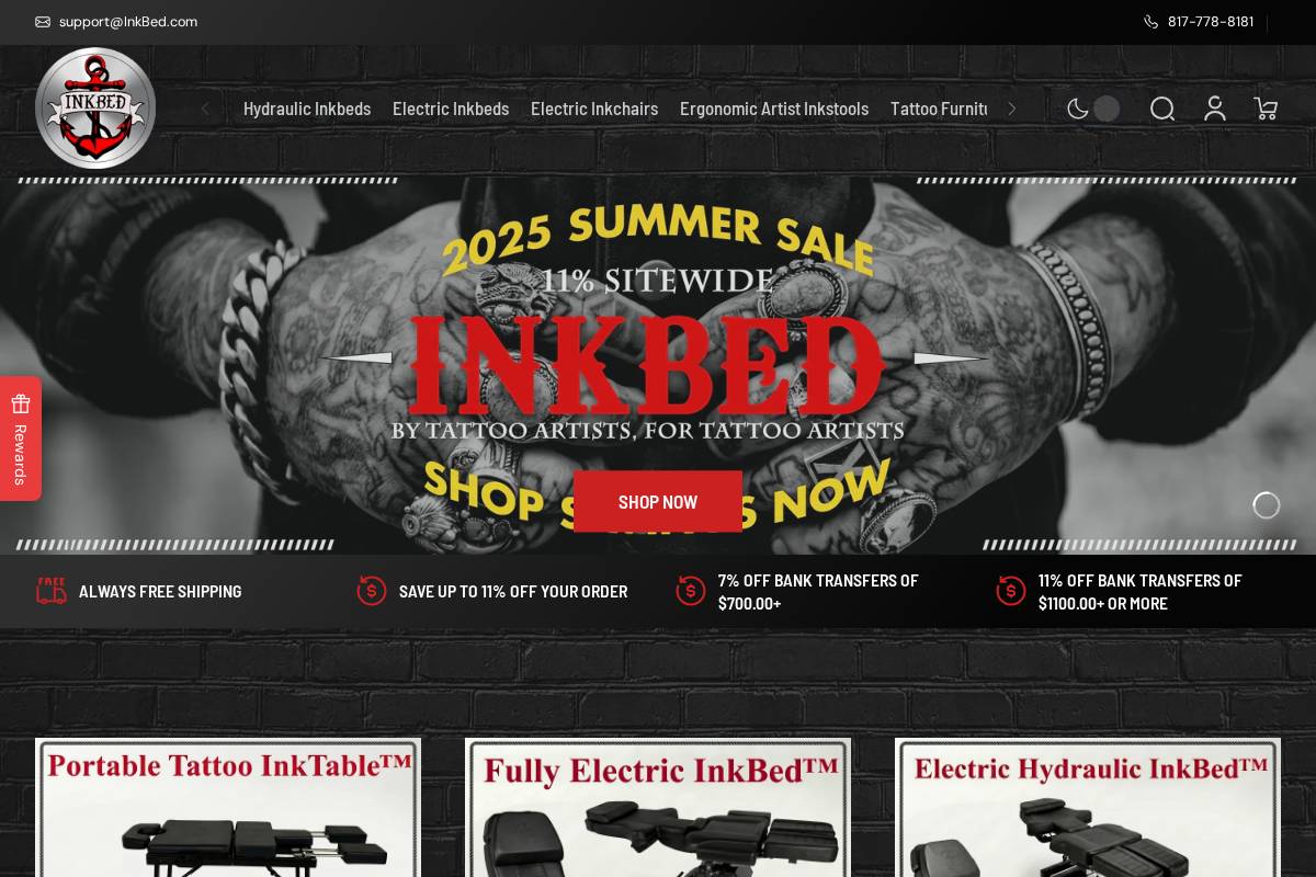 inkbed.com homepage screenshot