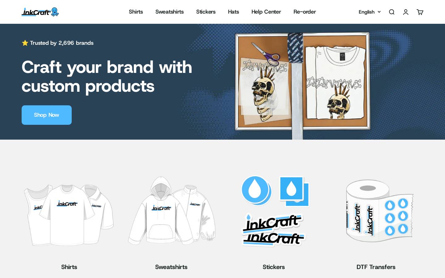 Inkcraftusa homepage screenshot