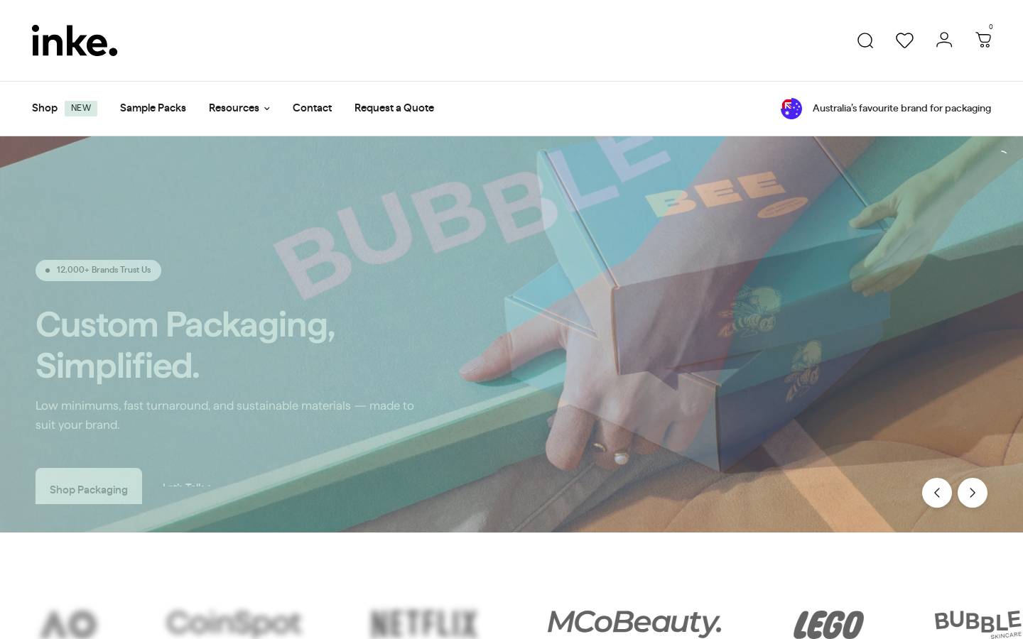 inke.com.au homepage screenshot