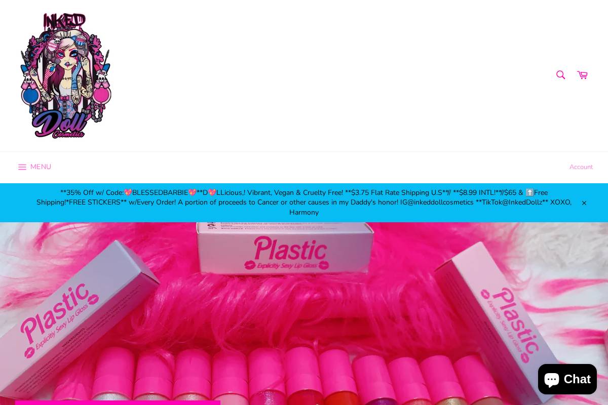 inkeddollz.com homepage screenshot