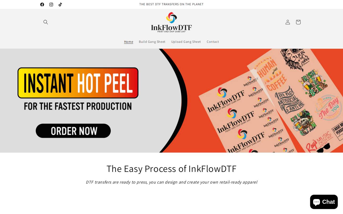 inkflowdtf.com homepage screenshot