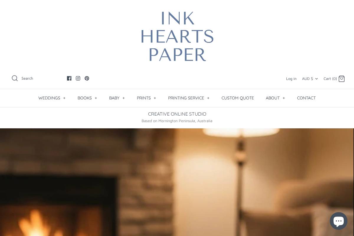 inkheartspaper.com.au homepage screenshot
