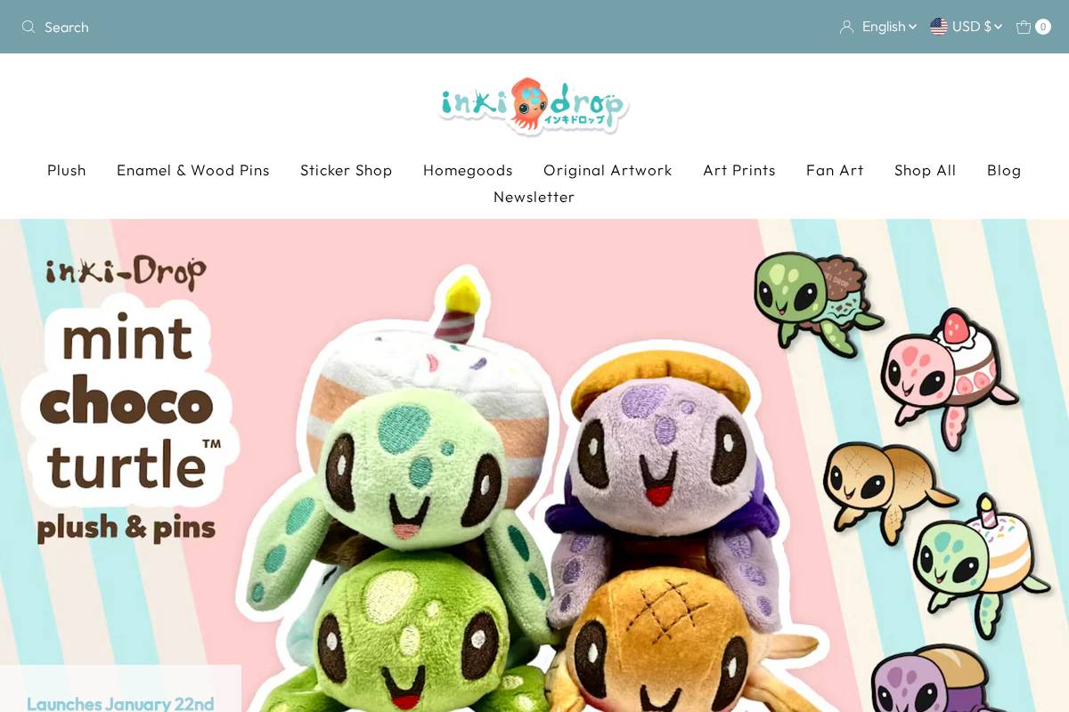 inki-drop.com homepage screenshot