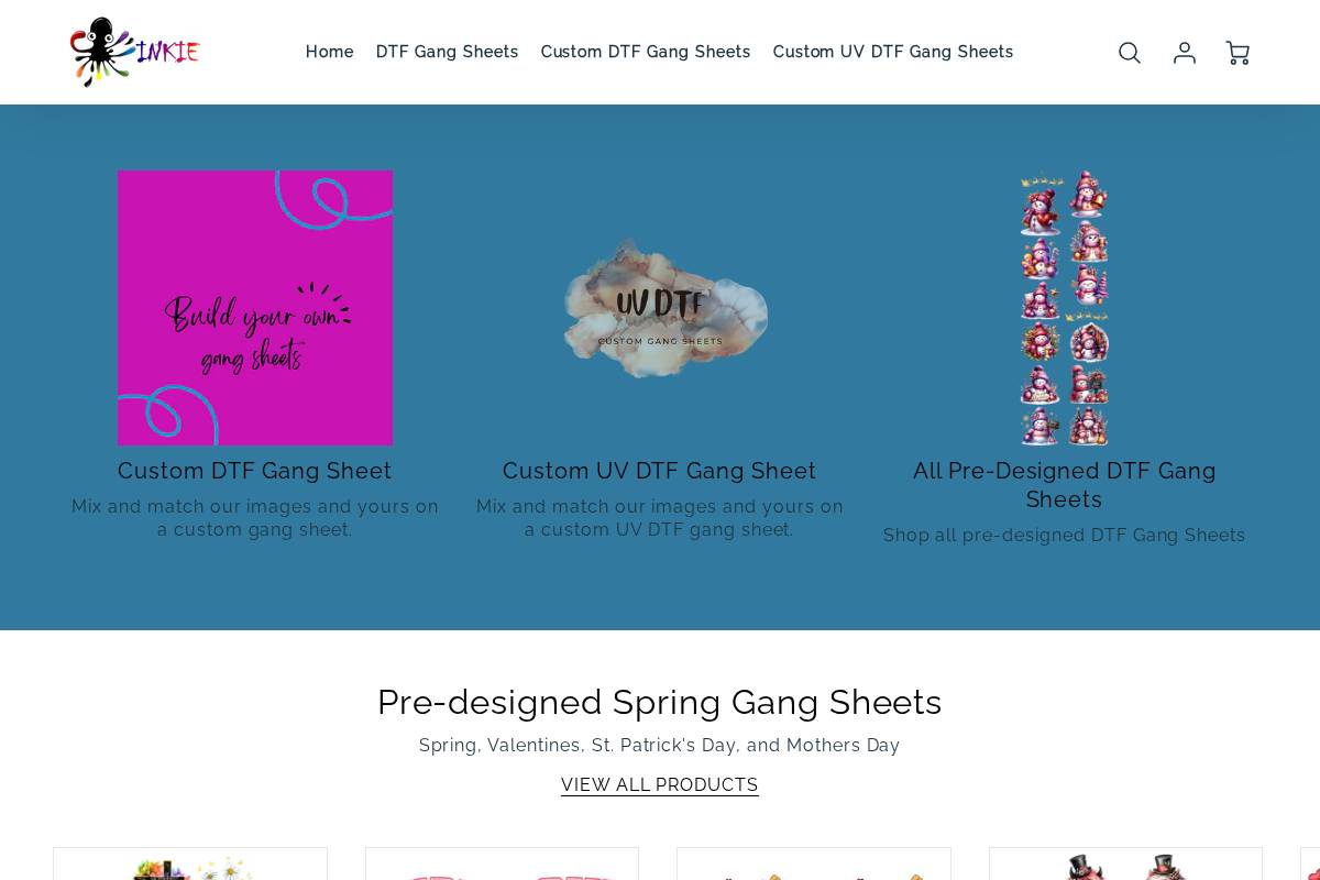 inkie.store homepage screenshot