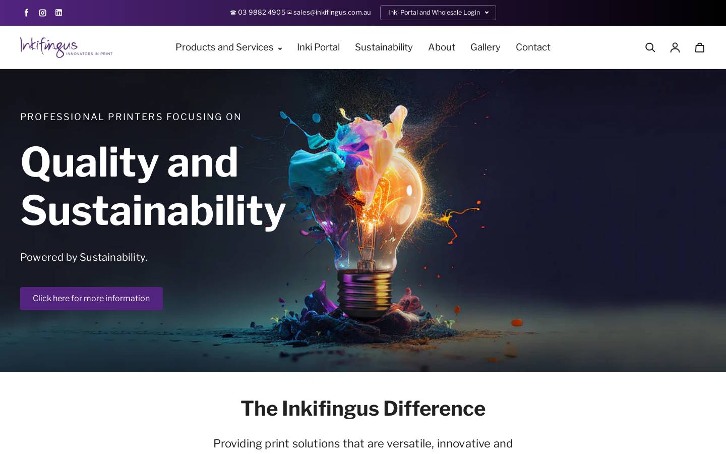 inkifingus.com.au homepage screenshot