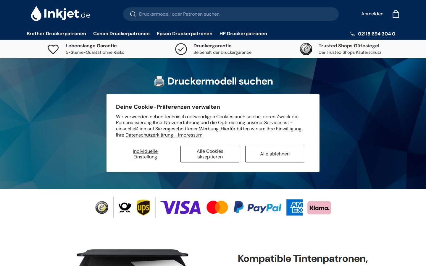 Inkjet homepage screenshot