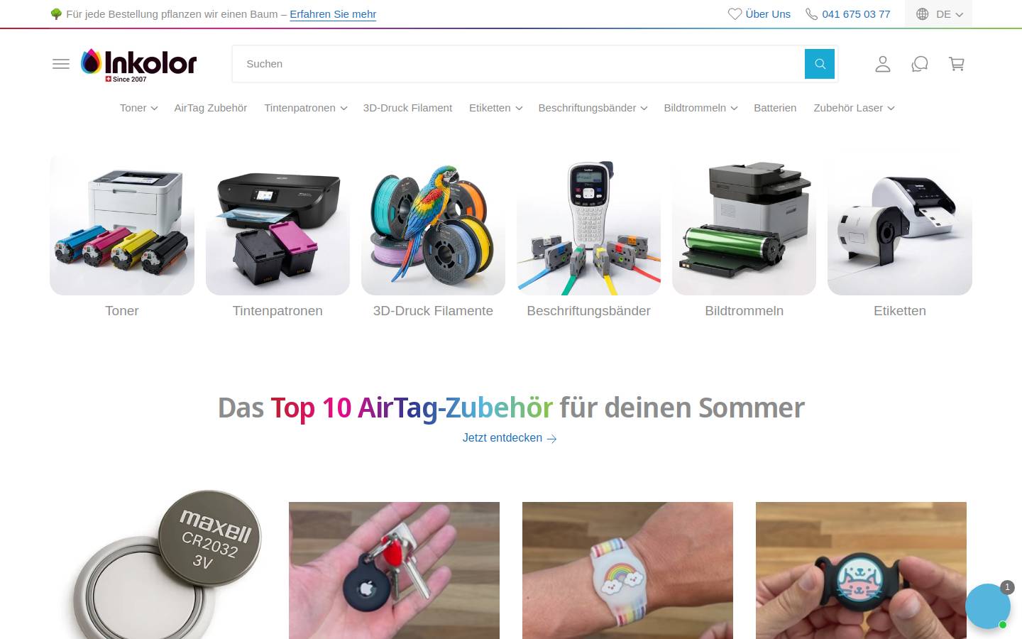 inkolor.ch homepage screenshot