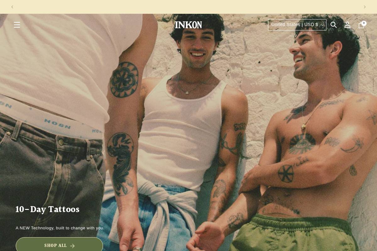 Inkon homepage screenshot