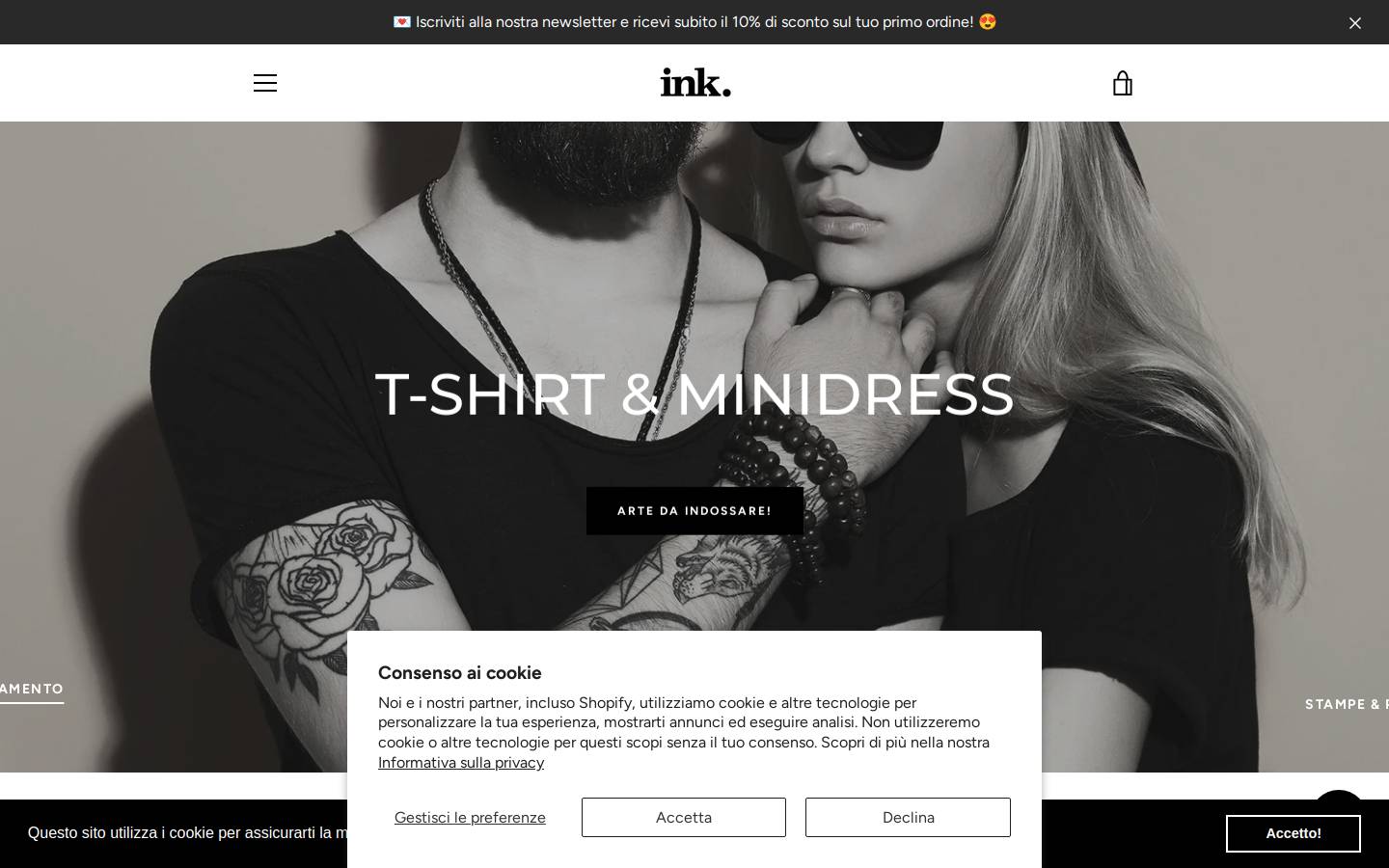 inkonskin.it homepage screenshot