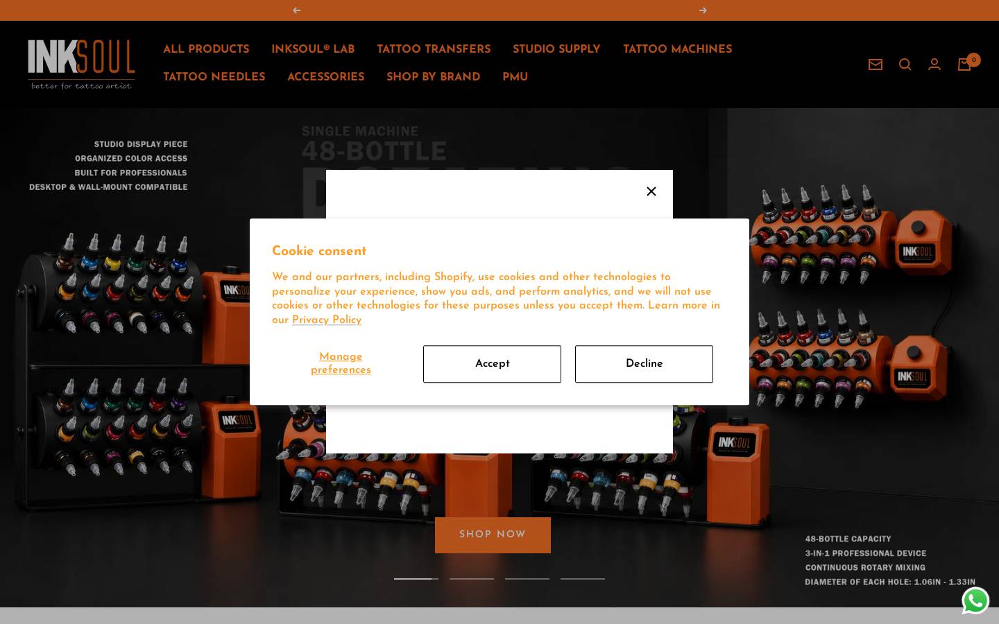 Inksoulsupply homepage screenshot