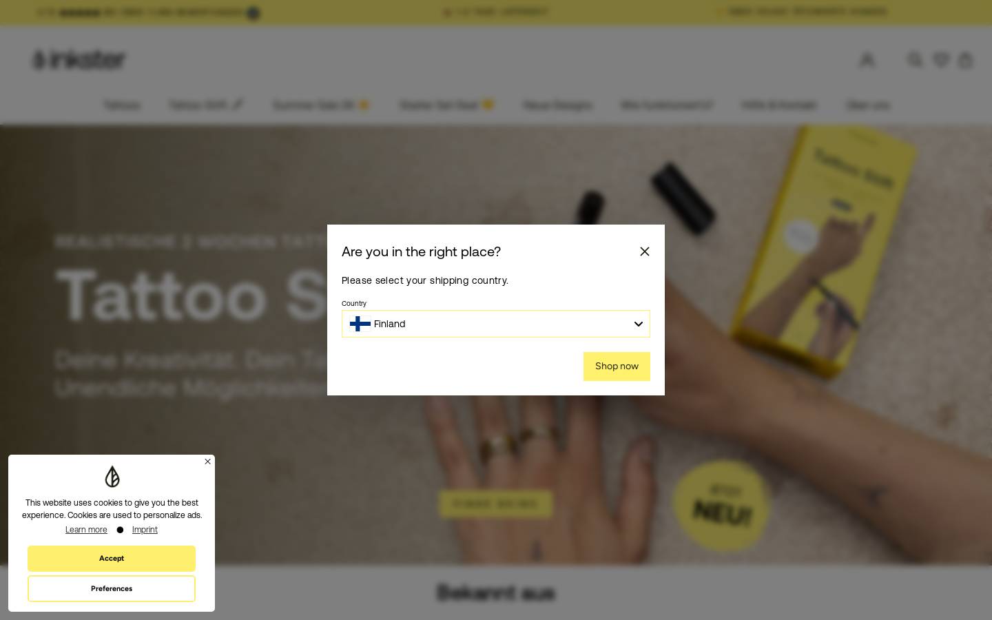 inkster.ch homepage screenshot