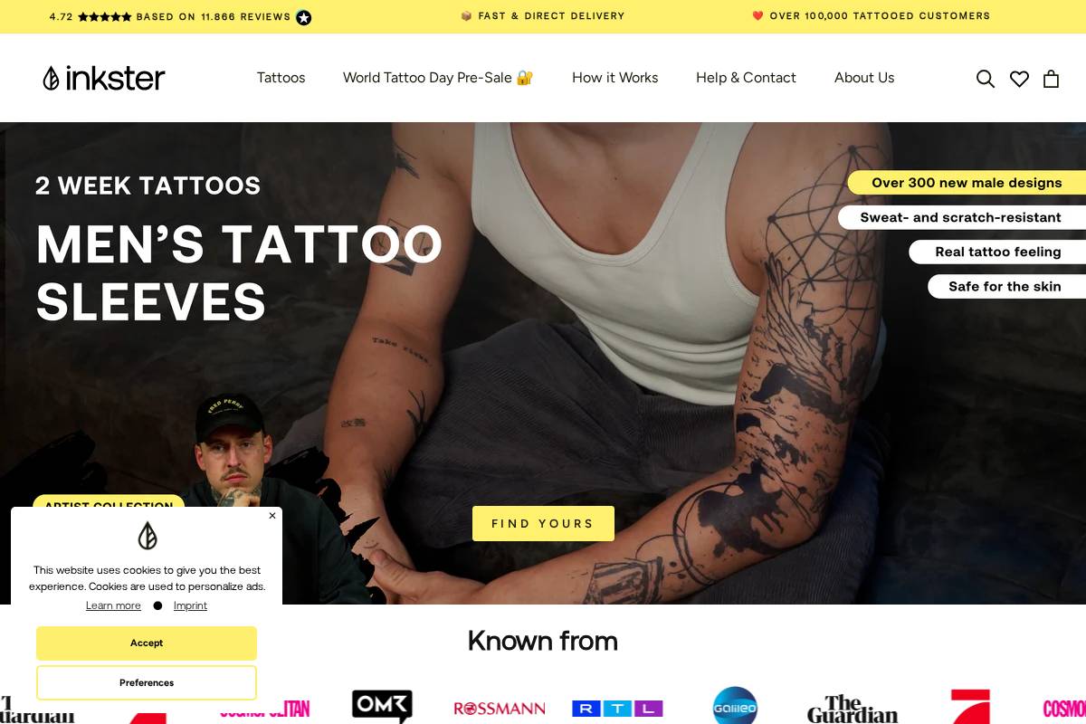 Inkster homepage screenshot